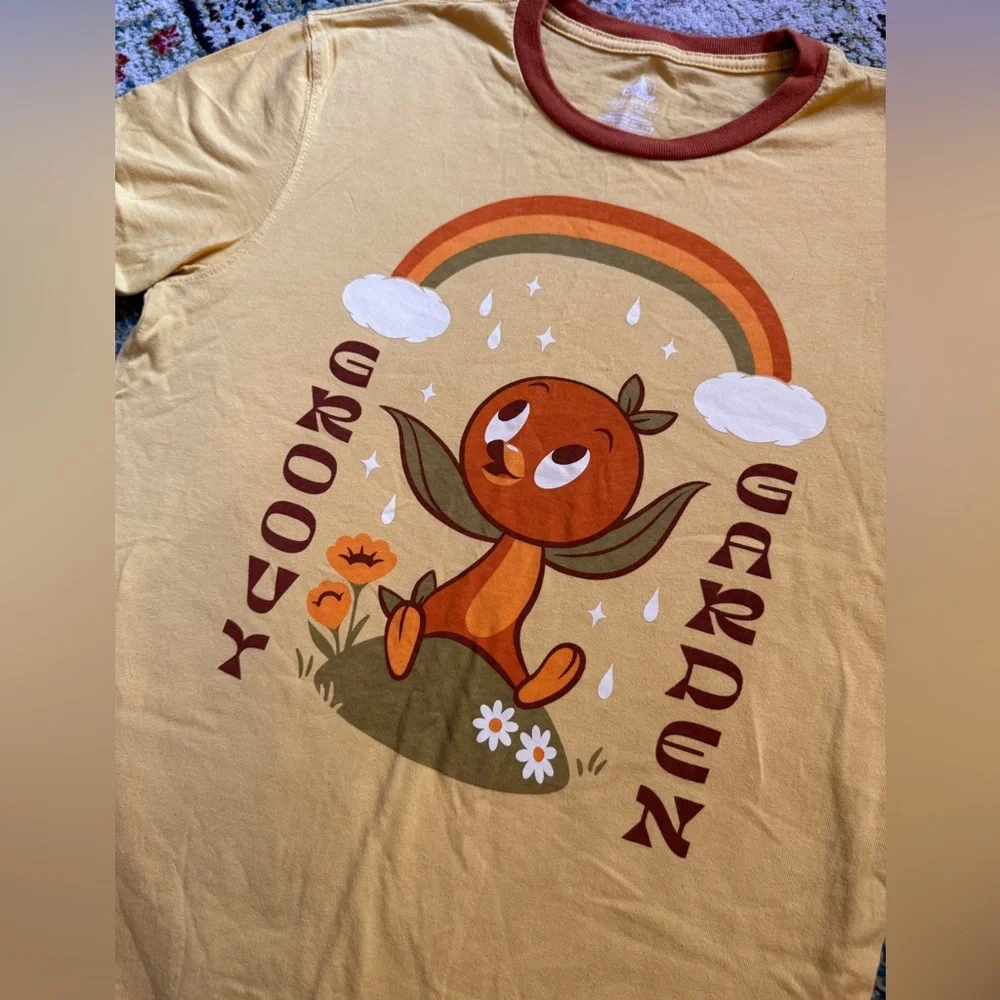 Yellow Orange Bird Groovy Garden T-Shirt 🍊 - Picture 5 of 6